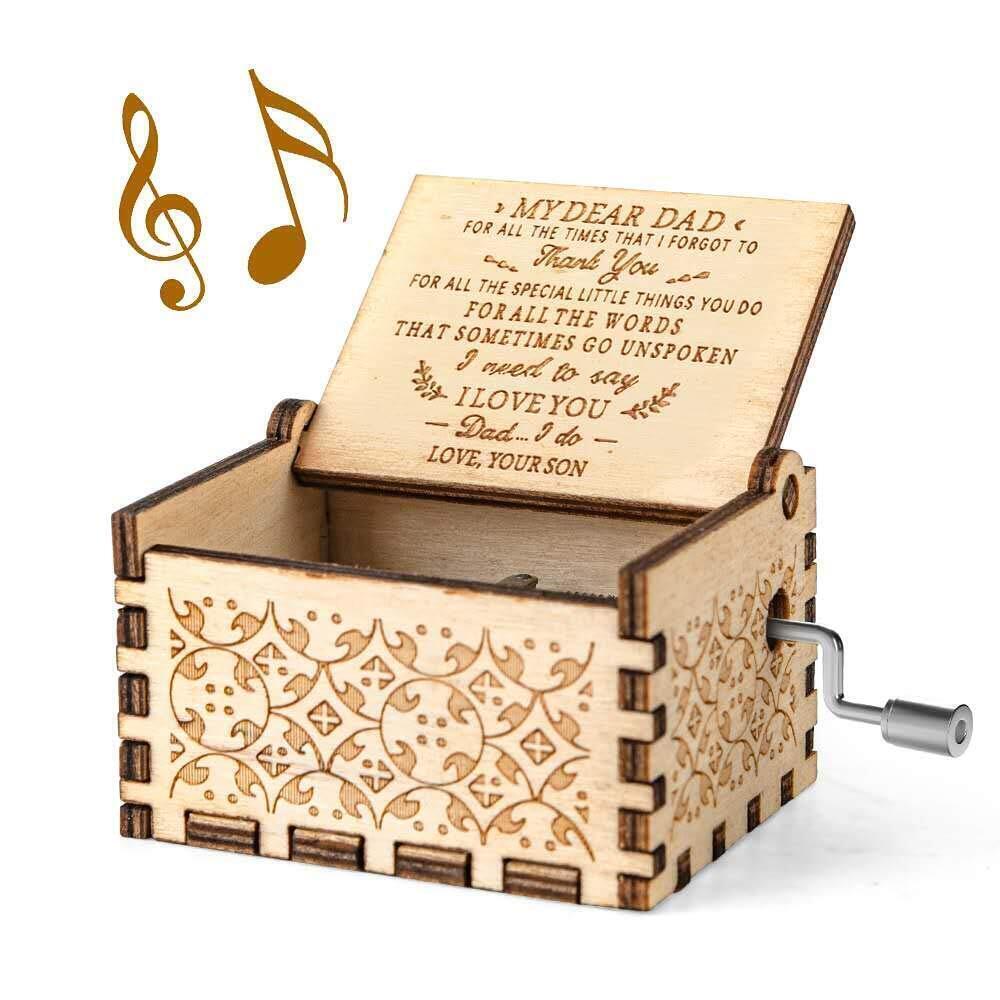 4055 You are My Sunshine Music Box - Gift for Dad from Son, Wood Laser